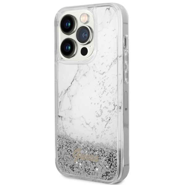 Coque Guess GUHCP14LLCSGSGH iPhone 14 Pro 6.1" blanc/blanc durcase Liquid Glitter Marbre Case