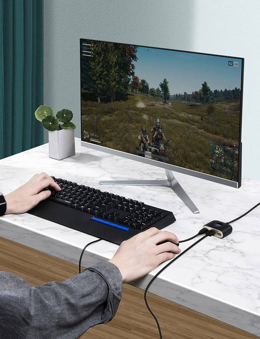 Baseus Square round 4 in 1 USB HUB Adapter (USB3.0 TO USB3.0 * 1 + USB2.0 * 3) 1m Black (CAHUB-AY01)