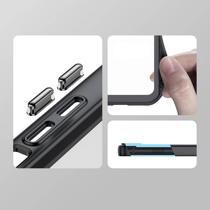 Pouzdro Outer Space Case pro iPhone SE 2022 / SE 2020 / iPhone 8 / iPhone 7 pevný kryt s gelovým rámem červený