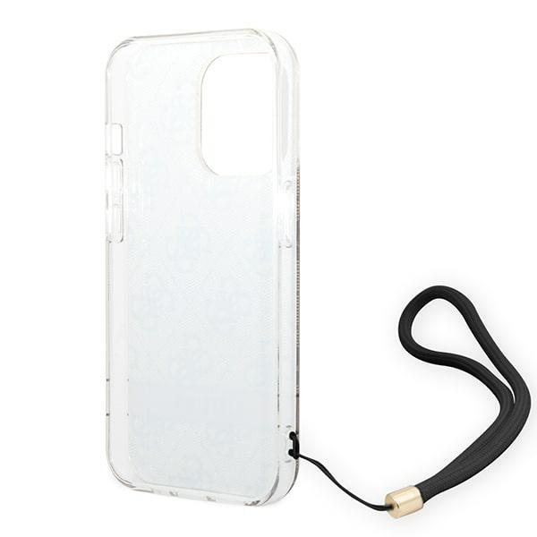 Guess GUOHCP14LH4STW iPhone 14 Pro 6.1" brown/brown hardcase 4G Print Strap