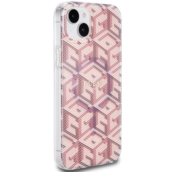 Etui Guess GUHMP15SHGCUSTGP iPhone 15 / 14 / 13 6.1" różowy/pink hardcase IML GCube MagSafe Case