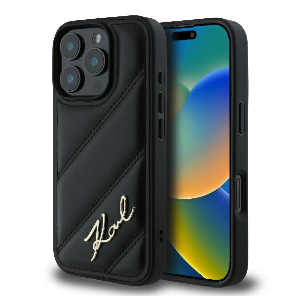 Etui Karl Lagerfeld iPhone 16 Pro Max 6.9" czarny/black hardcase Quilted Signature