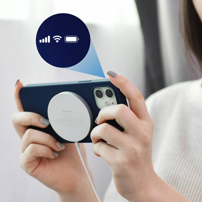 Chargeur inductif Choetech 15W avec câble USB C blanc (T518-F)