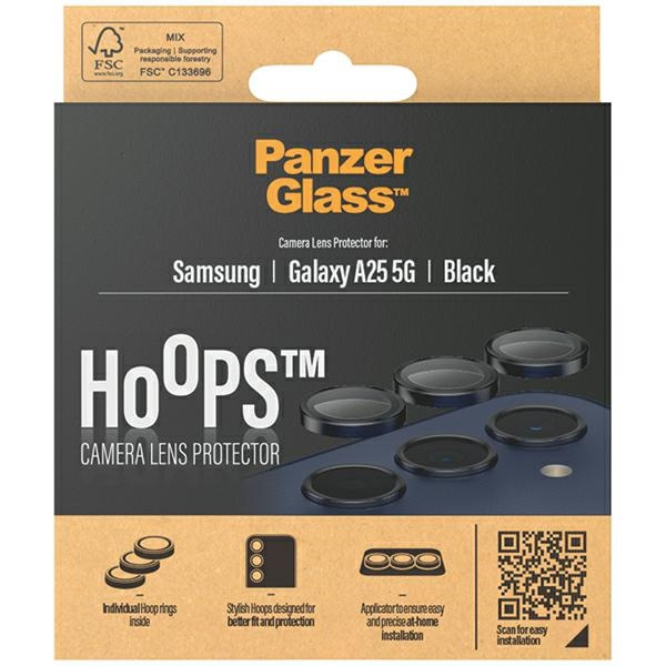 PanzerGlass Hoops Camera Samsung Galaxy A25 5G czarny/black 1225 camera lens protector hoop optic rings