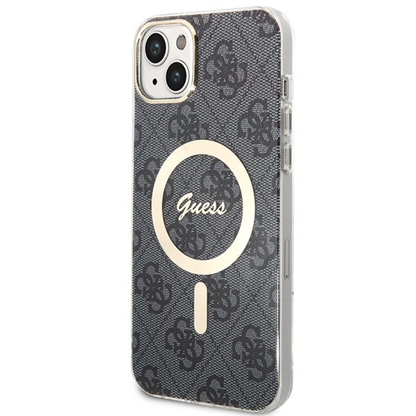 Sada Pouzdro Hádej Case+ nabíječka iPhone 14 6,1" černá/černá pevná case 4G Tisk MagSafe