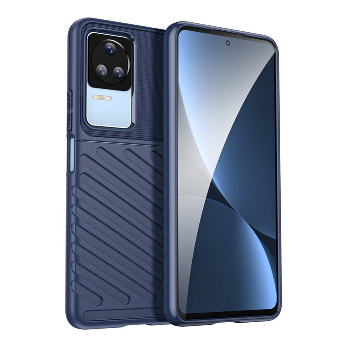 Thunder Case pour Xiaomi Poco F4 5G étui en silicone bleu