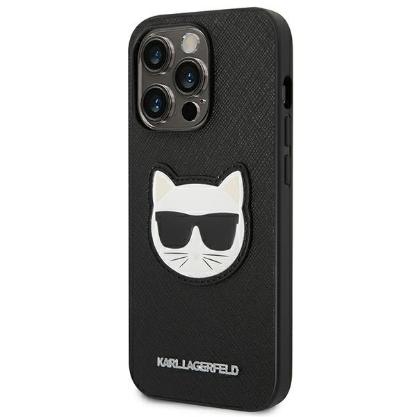 Case Karl Lagerfeld iPhone 14 Pro 6.1" hardcase black/black Saffiano Choupette Head Patch