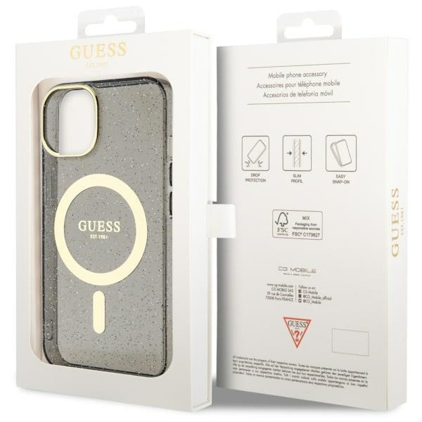 Coque Guess GUHMP14MHCMCGK iPhone 14 Plus 6.7" noir/noircase Glitter Or MagSafe Case