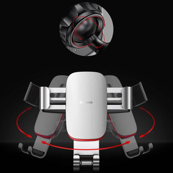 Baseus Metal Age Gravity Car Mount Metal Gravity Car Mount for CD Slot Silver (SUYL-J0S)