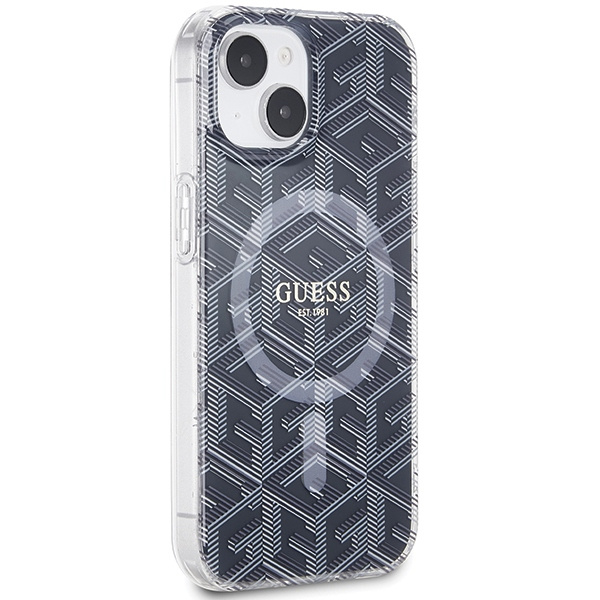 Etui Guess GUHMP15MHGCUSTGK iPhone 15 Plus / 14 Plus 6.7" czarny/black hardcase IML GCube MagSafe Case