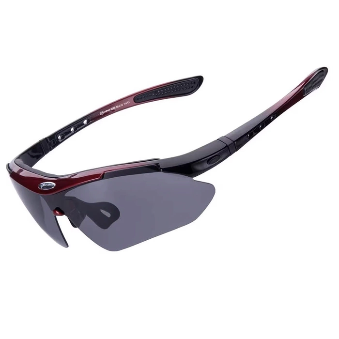 Rockbros 10001 polarizing cycling glasses - black and red