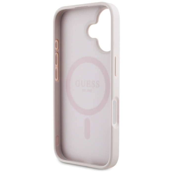 Etui Guess 4G Circle Classic Logo        MagSafe do iPhone 16 różowy