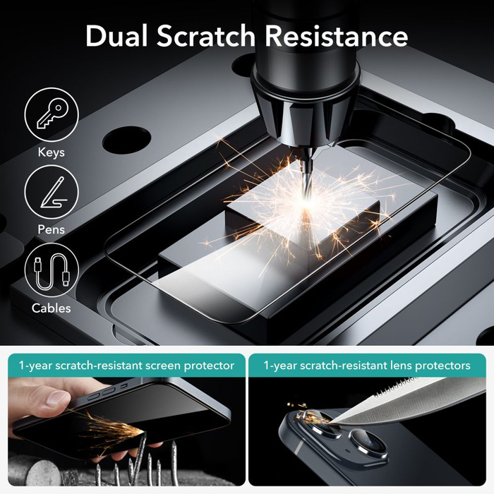 Tempered Glass Esr Gehärtetes Glas 2er-Pack iPhone 15 Schwarz