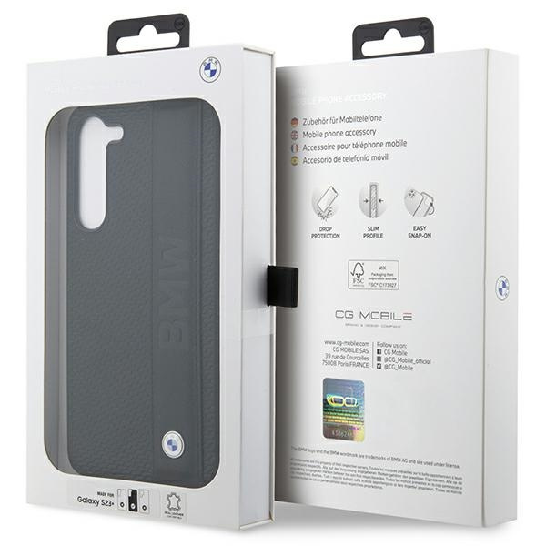 Coque BMW BMHCS23M22RDPK S23 Plus S916 noir/noir durcase Cuir texturé et strié