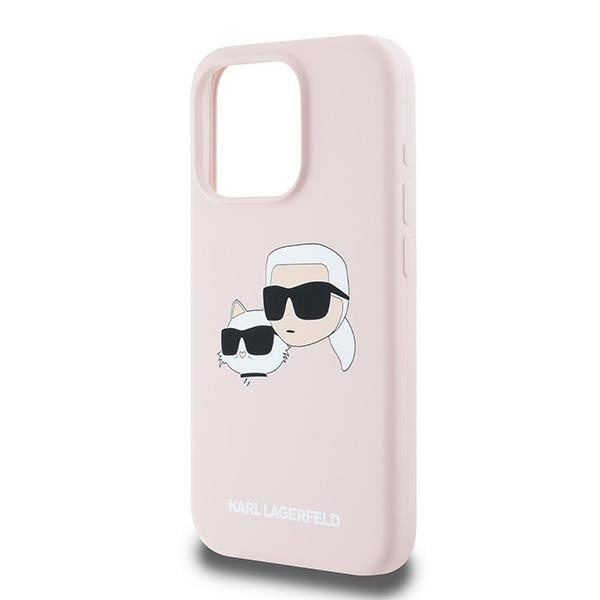 Etui Karl Lagerfeld KLHMP15LSKCHPPLP iPhone 15 Pro 6.1" różowy/pink hardcase Silicone Karl & Choupette MagSafe
