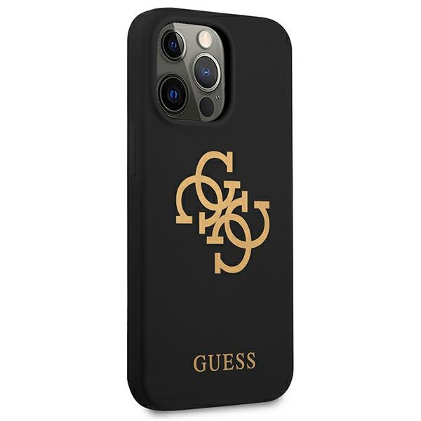 Coque GUESS Apple iPhone 13 13 Pro Silicone 4G Logo Noir Hardcase