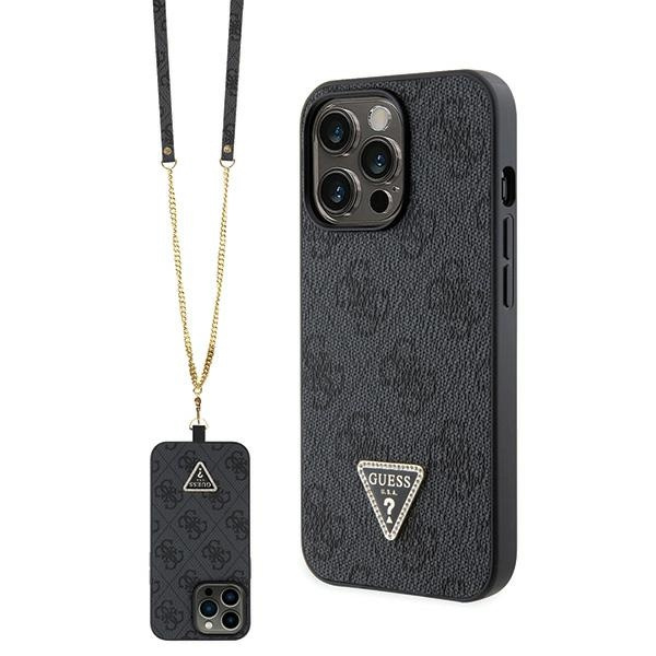 Guess GUHCP13XP4TDSCPK iPhone 13 Pro Max 6.7" schwarz/schwarz hartcase Crossbody 4G Metall Logo