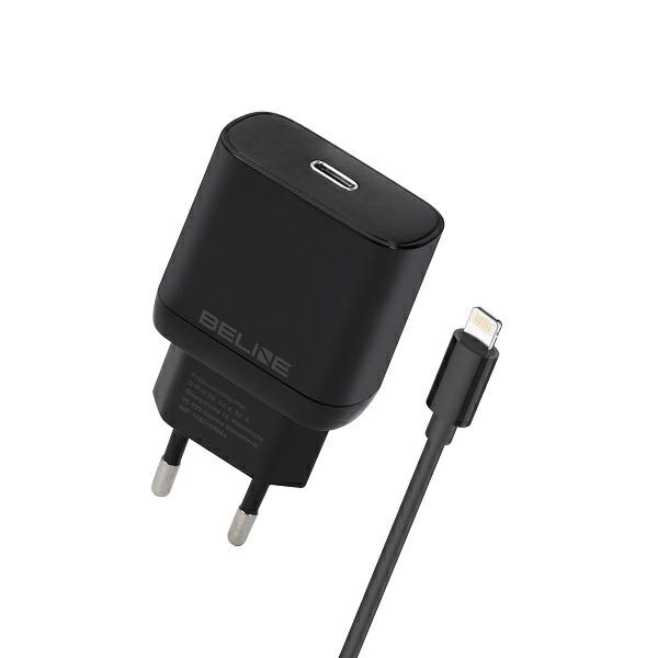 Beline Ład. siec. 1x USB-C 30W + kabellightning czarna /black PD 3.0  BLNCB30L GaN