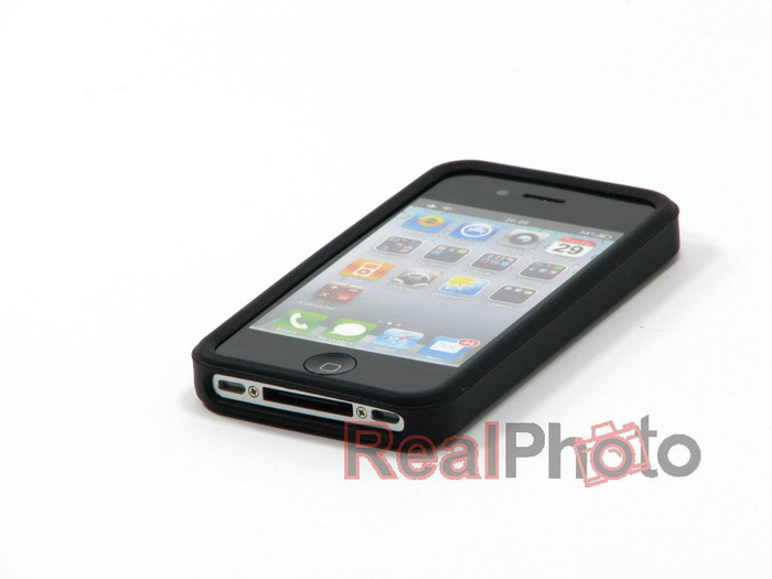 Apple iPhone 4 4S CASE-MATE Safe Skin Glatte schwarze Silikonhülle