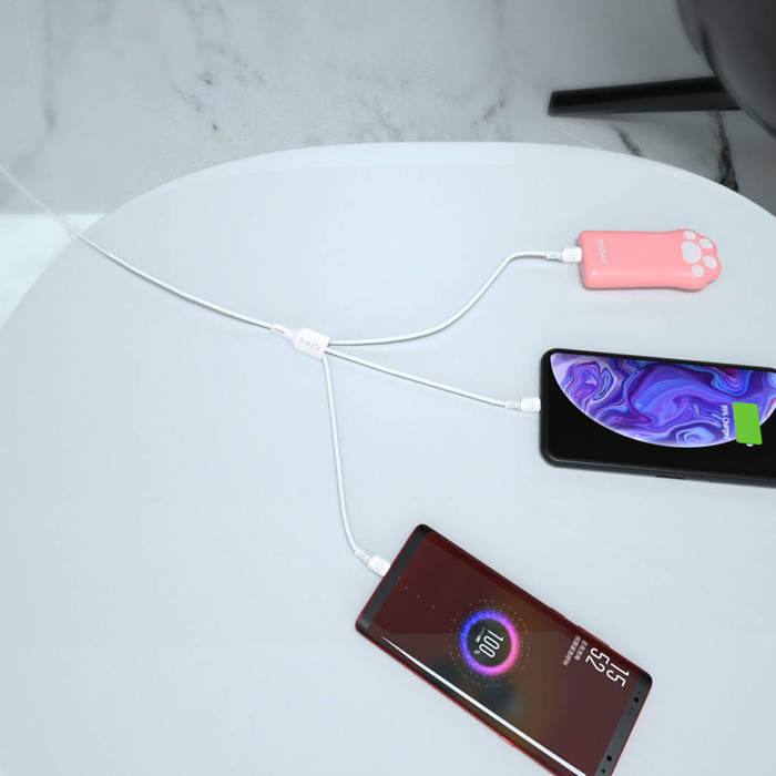 USB-Kabel – USB C / Micro-USB / Lightning 480 Mbit/s 6 A 1,2 m – Weiß