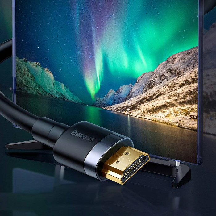 Baseus Cafule Kabel HDMI 2.0 Kabel 4K 60 Hz 3D 18 Gbps 2 m schwarz (CADKLF-F01)