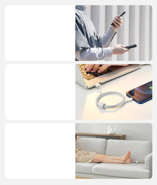 Baseus Superior Câble  USB - Lightning 2,4A 0,25 m Blanc (CALYS-02)