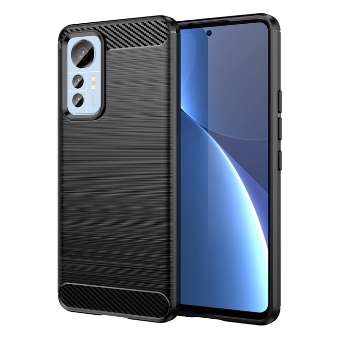 Funda Carbon Case para Xiaomi 12 Lite funda silicona carbono flexible negra