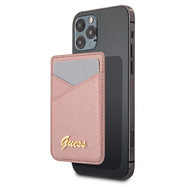 Case GUESS Wallet Card Slot MagSafe Saffiano Pink Case