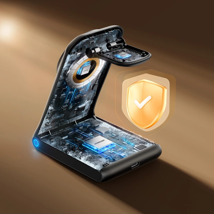 Joyroom JR-W15 Wireless Charger 3 in 1 Charging Station with MagSafe - Black