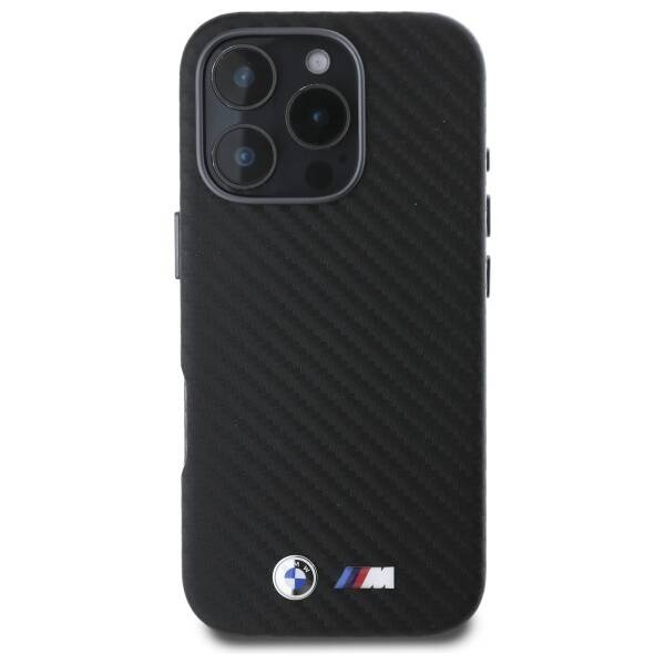 Funda BMW iPhone 16 Pro Max negro/negro durocase Carbon Wrapped Metal