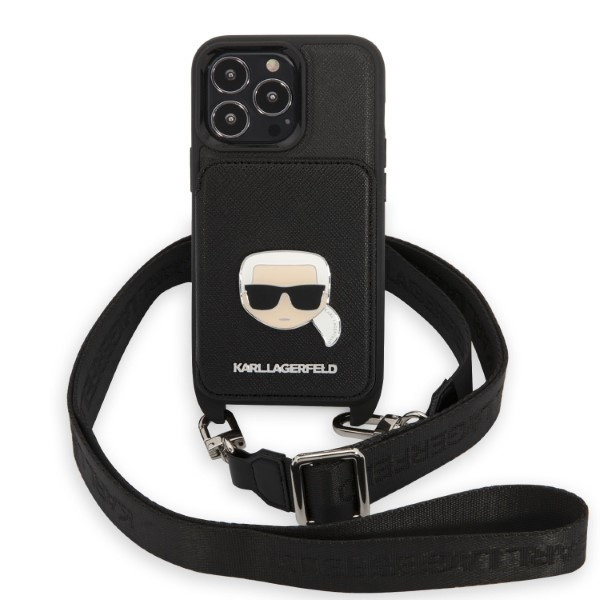 Coque Karl Lagerfeld Klhcp13lsakhpk iPhone 13 Pro / 13 6.1" Hardcase Saffiano Metal Karl Head Case