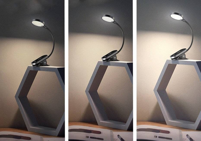Baseus Mini LED Leselampe mit Clip grau (DGRAD-0G)