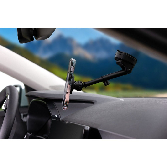 FORCELL F-Grip PrecisionX uchwyt samochodowy do szyby/deski/kratki kompatybilny z MagSafe czarny