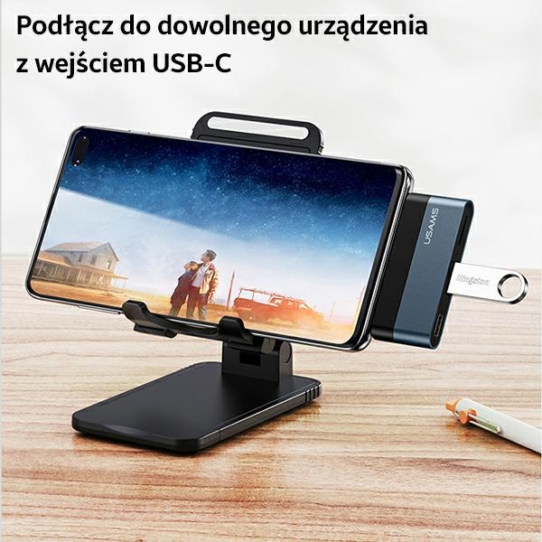 USAMS Adattatore HUB USB 3.0/USB-C/Micro SD grigio/grigio SJ491HUB01 (US-SJ491)