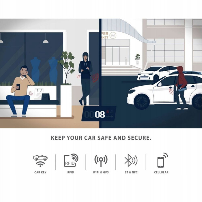 FARADAY CAGE TECH-PROTECT V3 KEYLESS RFID SIGNAL BLOCKER BOX CARBON