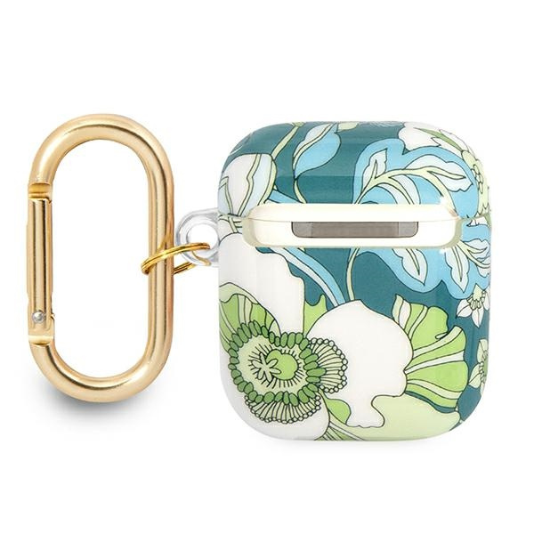 Case GUESS Apple AirPods Cover Flower Strap Collection Green Case