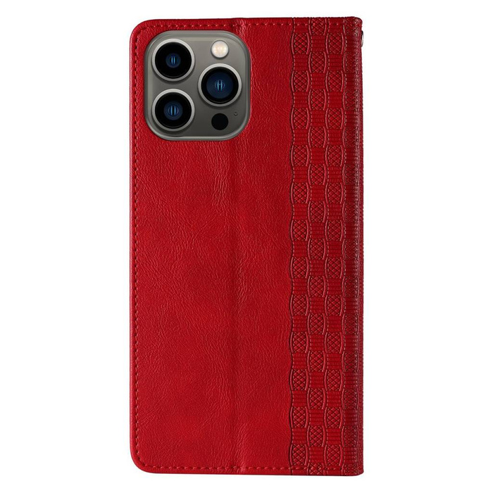 Estuche con correa magnética para iPhone 12 Pro Pouch Wallet + Mini Lanyard Pendant Red