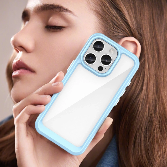Outer Space Case mit Gelrahmen für iPhone 16 Pro Max – blau