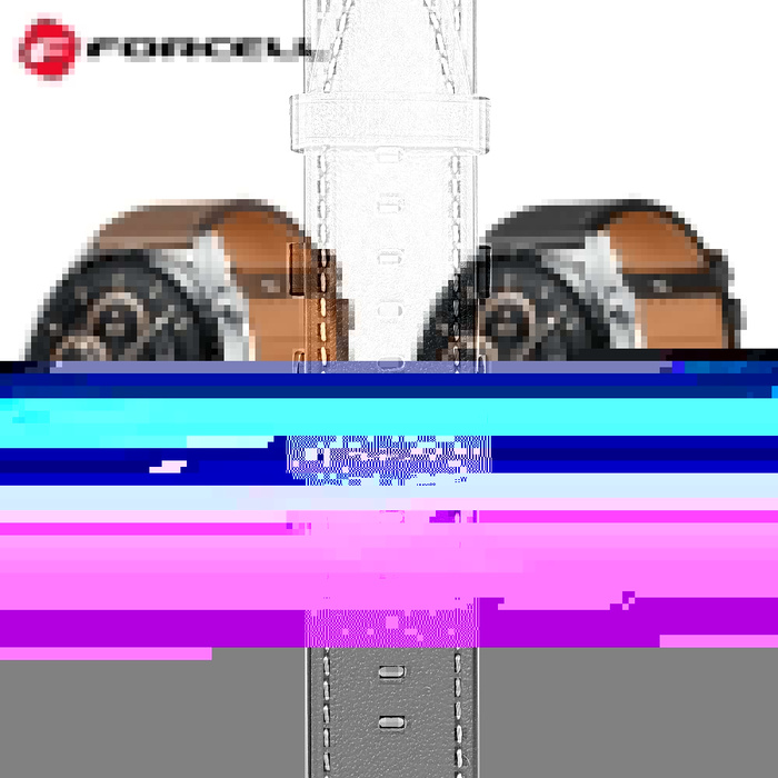 Pasek do Samsung Galaxy Watch Forcell F-Design FS21 dziurki skóra ekologiczna 20 mm czarny