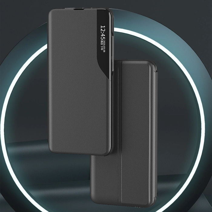 Eco Leather View Case for Samsung Galaxy S25 with Flip Stand - Black