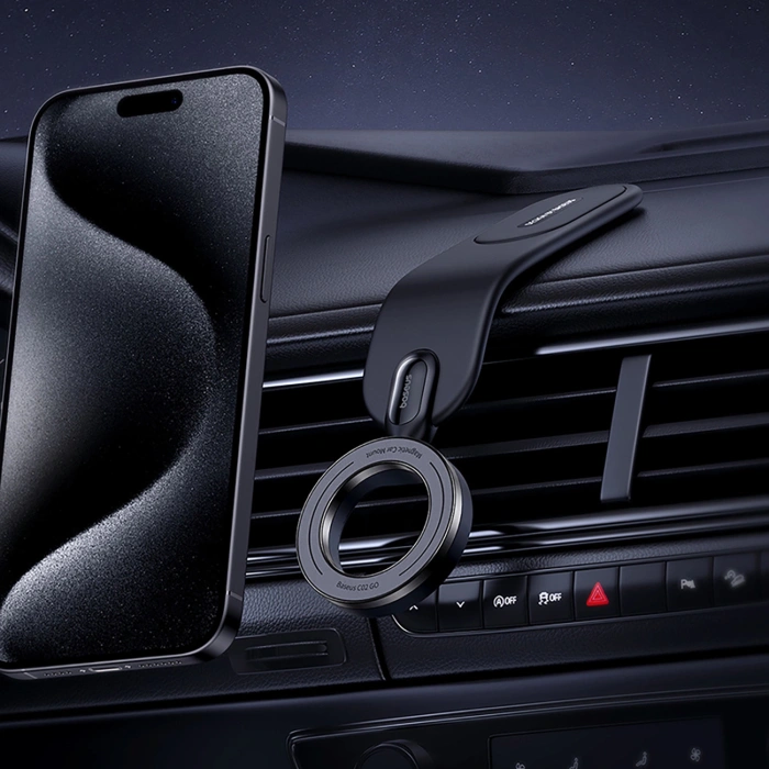 Uchwyt Baseus C02 Go Series na deskę rozdzielczą kompatybilny z MagSafe - czarny