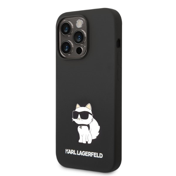 Pouzdro Karl Lagerfeld iPhone 14 Pro Max 6,7" hardcase black/black Silicone Choupette
