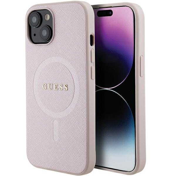 Guess GUHMP15MPSAHMCP iPhone 15 Plus 6.7" rose/rose durcase Saffiano MagSafe