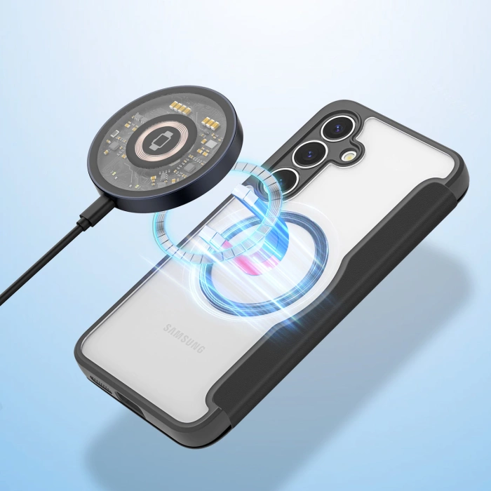 Dux Ducis Skin X Pro Hülle für Samsung Galaxy S25+ mit MagSafe und Portemonnaie – Schwarz