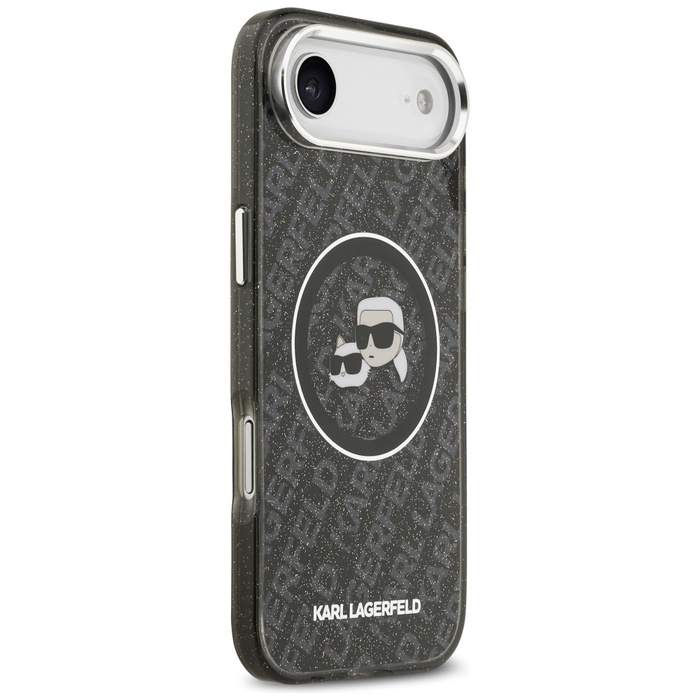 Etui Karl Lagerfeld IML Glitter Karl &   Choupette Heads Logo MagSafe do iPhone Air czarny
