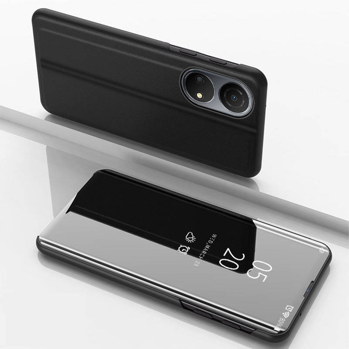 Clear View Case Hülle für Honor X7 / Honor Play 30 Plus Flip Cover schwarz