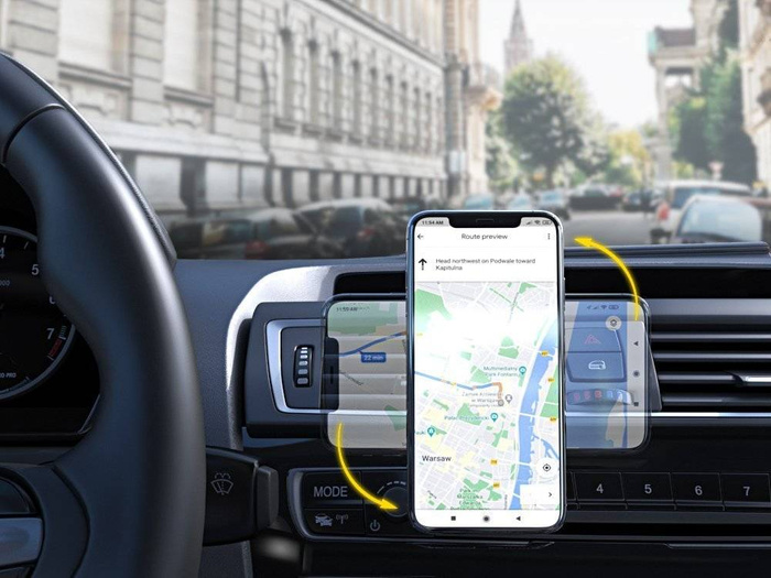 Support magnétique Wozinsky pour la calandre de la voiture 360 noir (WMH-03)