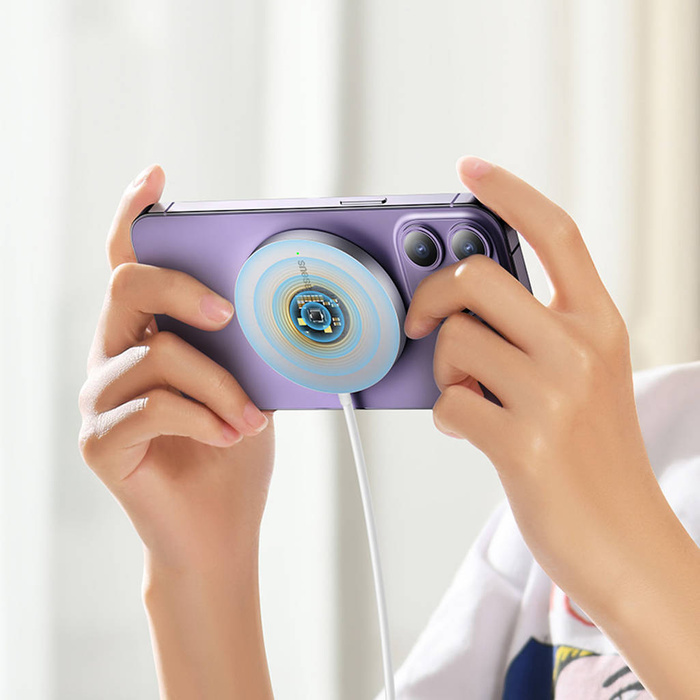 Baseus Simple Mini3 nabíječka indukce 15W stříbrná