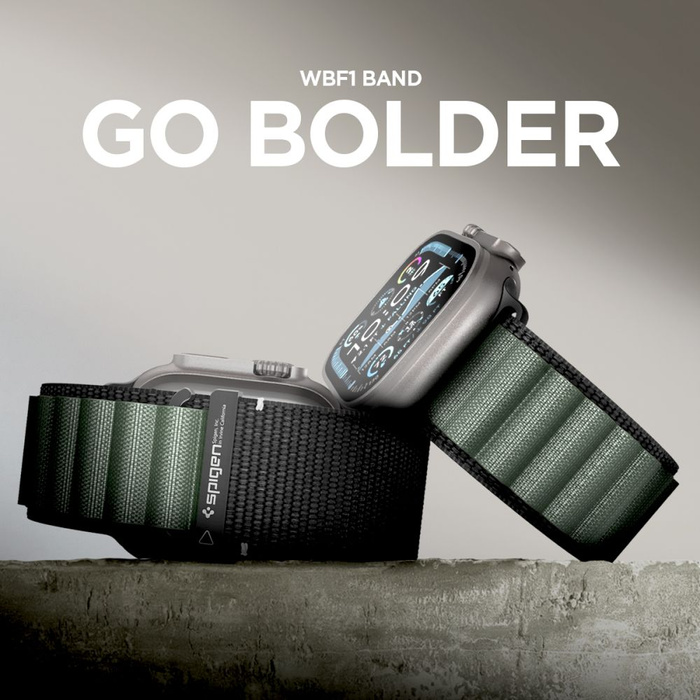 Spigen WBF1 BAND Apple Watch 6 / 7 / 8 / 9 / 10 / SE / ULTRA 1 / 2 (44 / 45 / 46 / 49 MM) SCHWARZ/GRÜN