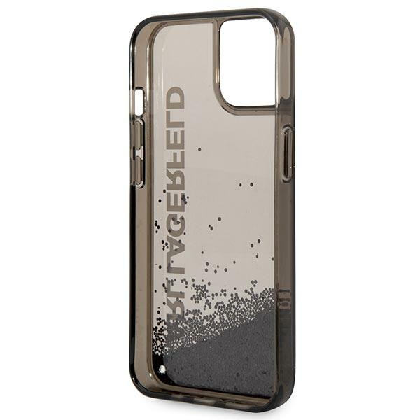 Hülle KARL LAGERFELD Apple iPhone 14 Liquid Glitter Elong Schwarz Hartcase